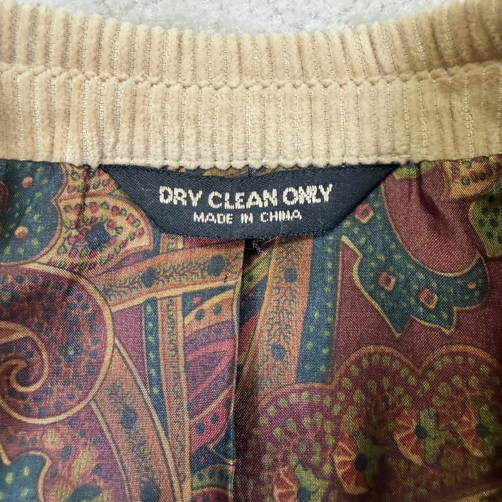Vintage Lauren Ralph Lauren Corduroy Blazer 43 Regular Light Brown Tan 2 Button - Picture 9 of 10